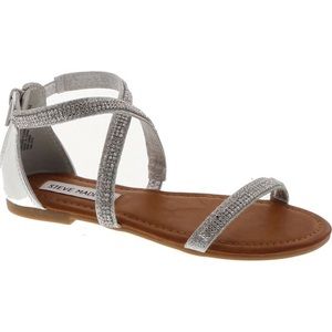 Steve Madden Jzsaza Silver SANDALS size 9
